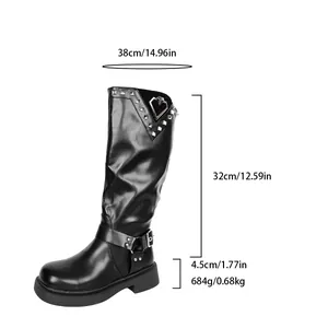 Detailansicht schwarzer Western-Cowboystiefel mit Schaftmaßen und Absatzhöhe