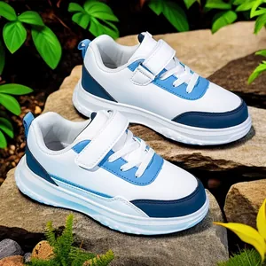 Scarpe sportive outdoor per bambini, design traspirante bianco e blu per ragazzi e ragazze