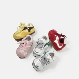 Breathable baby sneakers in various colors including pink, yellow, and red