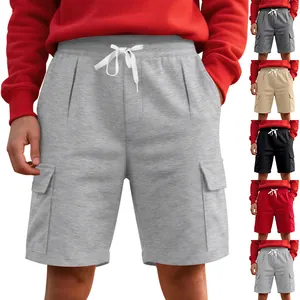 Herren Cargo Shorts Sommer Sportlich Atmungsaktiv Locker Gerade Multi-Taschen Shorts Amerikanisch Freizeit Kordelzug Sweat Shorts Für Laufen Fitness