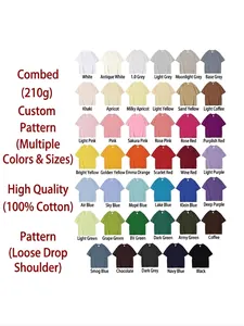 Heren t-shirt van 100% katoen 210g kleurenkaart met diverse losse pasvorm opties