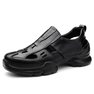 Hommes Chaussures de Randonnée Aquatique Ajourées Respirantes Été Extérieur Anti-collision Léger Cuir Décontracté Chaussures Hausse Intérieure Sneakers
