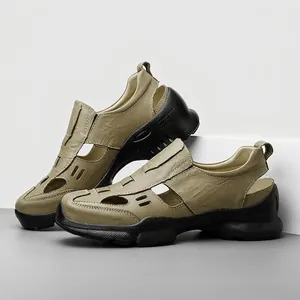 Chaussures de rivière respirantes pour hommes avec semelles souples antichoc en kaki