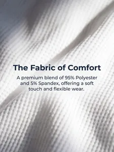 Close-up of premium waffle knit fabric made of 95% polyester and 5% spandex