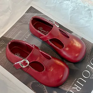 Meisjes T-bandje Mary Jane Schoenen Zachte Zool Prinses Bruiloft Optreden Leren Schoenen Voor Peuters Kinderen