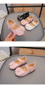 Scarpe Mary Jane eleganti da ragazza con dettaglio fiocco di perle in vari colori