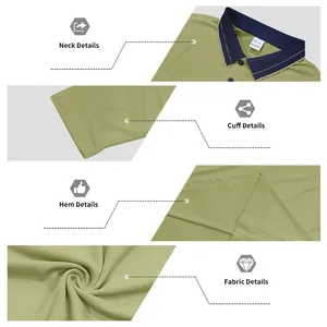 Detailed views of pique mesh polo shirt showing collar, cuffs, hem and fabric texture