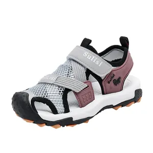 Breathable mesh boys' summer sandals with soft soles and protective closed-toe design