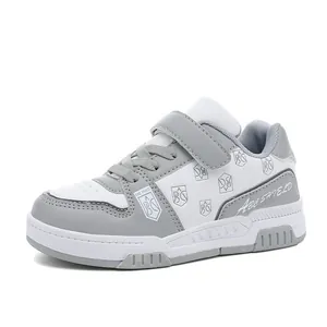 Modische weiß-graue Kinder-Freizeitsneaker für Jungen und Mädchen für den täglichen Gebrauch