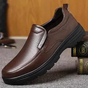 Ανδρικά Παπούτσια από Γνήσιο Δέρμα Business Casual Loafers Αντιολισθητικά Ανθεκτικά στη Φθορά Παπούτσια Πατέρα Μεγάλα Μεγέθη