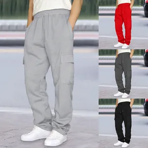 Herren Cargo-Jogginghose mit lockerer Passform, Taschen und Kordelzug in vier Farben