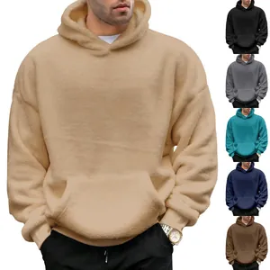 Ανδρικό φούτερ με κουκούλα από ζεστό fleece σε διάφορα χρώματα για τον χειμώνα