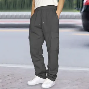 Herren Cargo-Jogginghose in Dunkelgrau mit Kordelzug und lockerer Passform