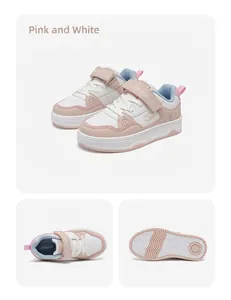 Hochwertige Detailansichten von rosa-weißen modischen Board-Schuhen für Mädchen