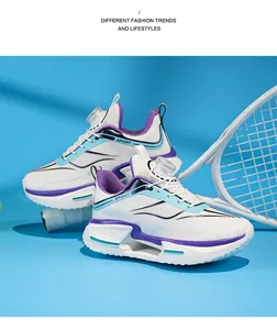 Détail visuel des chaussures de sport en maille avec système de fermeture à molette