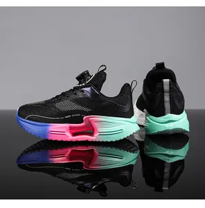 Chaussures de sport pour jeunes avec mesh respirant et semelle épaisse dégradée
