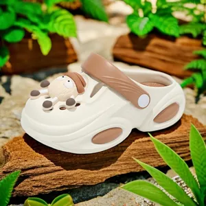 Kids anti-slip garden clogs with cute cartoon character for summer beach water play