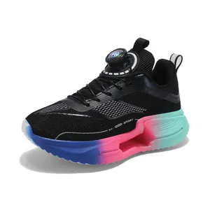 Chaussures de sport pour jeunes avec maille respirante et boucle rotative rapide