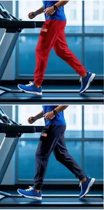 Men's athletic joggers featuring a patriotic American flag patch in red and navy colors.