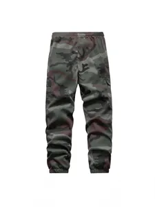 Pantalon cargo jogger camouflage classique avec taille élastique et multiples poches décontracté