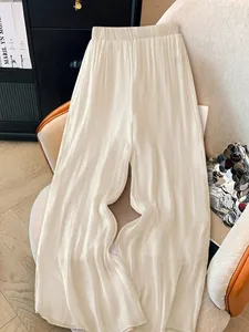 Plus Size Wide Leg Pants Women High Waist Pleated Trousers Spring Autumn Loose Bottom Casual Lounge Travel Fashion Pants