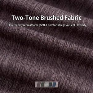 Macro view of breathable two-color brushed fabric for men's slim fit sports training shirt