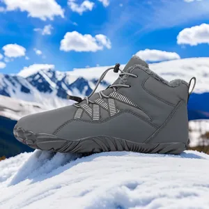 Barefoot Winter Snow Boots Men Women Fleece Lined Waterproof Warm Outdoor Shoes Non-Slip Wear-Resistant Five-Finger Ankle Boots