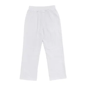 Vista posteriore di alta qualità di pantaloni casual da uomo in lino bianco a gamba larga
