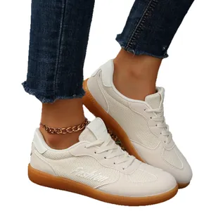 Retro-Sneaker im German-Trainer-Stil für Damen mit atmungsaktivem Mesh und Gummisohle