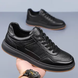 Sandalias de Cuero de Vaca de Grano Superior para Hombre Verano Nuevos Zapatos Casuales de Cuero Genuino Calado Transpirable Cosido a Mano