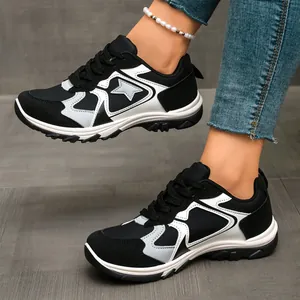 Damen Retro Farblock Sneaker GAT Stil Lässig Wanderschuhe Atmungsaktiv Rutschfeste Mode Sportschuhe Für Den Alltag