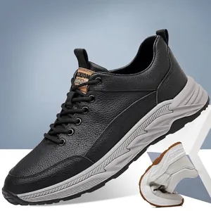Premium Herren-Sneaker aus echtem Rindsleder mit atmungsaktivem Design und dicker Sohle