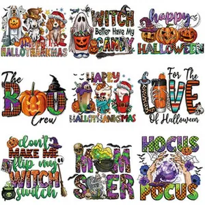 Assorted Halloween theme heat transfer decals for DIY clothing decoration and crafts