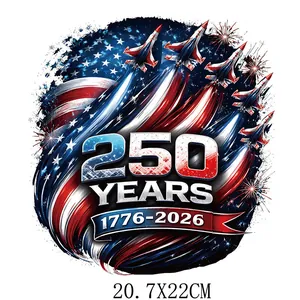 Patriotic Independence Day heat transfer decal featuring US flag jets and 250 Years