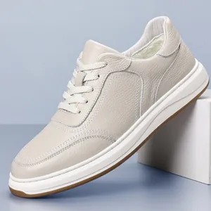 Premium ανδρικά δερμάτινα casual χειμερινά sneakers με ζεστή βελούδινη επένδυση