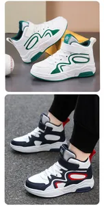 Vista dettagliata delle scarpe da basket in pelle per bambini in due colori