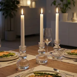 Nordisch minimalistisches Glas-Kerzenhalter-Set für romantische Tischdekoration