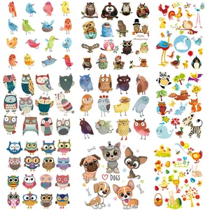 Cartoon Animal Heat Transfer Patch Cute Owl Bird Printed Iron On Decals For DIY T-Shirt Clothing Children Apparel Decoration