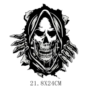 Adhesivo de transferencia térmica de calavera de Halloween para decorar camisetas DIY