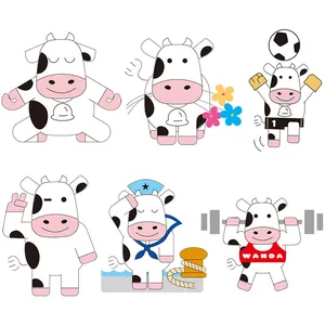 Cartoon Cow Heat Transfer Patches Iron On Decals For Clothing Bags DIY Washable Offset Printing Cute Animal Decorative Applique PET Film