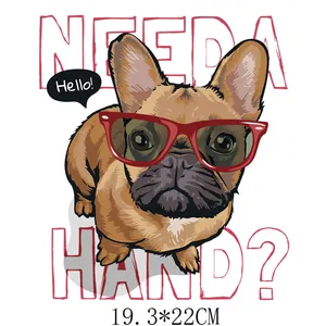 Vinilo térmico de bulldog francés para personalización de ropa DIY