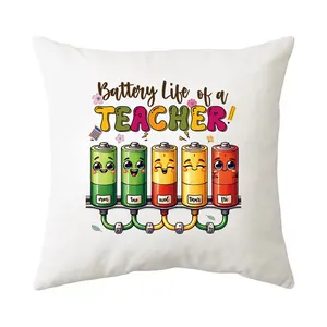 Creative Teacher Battery Life cartoon iron-on heat transfer patch for school gear