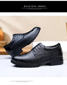 Elegant black leather business shoes featuring a crocodile pattern and secure lace-up style