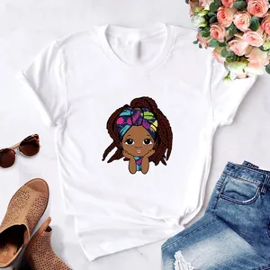 DIY heat transfer sticker featuring an African girl cartoon design for kids clothing