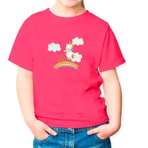 Autocollant de transfert licorne à vélo pour vêtements enfants sur t-shirt rose vif