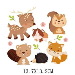 Autocollants de transfert thermique mignons animaux de la forêt pour vêtements d'enfants