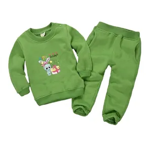 Cartoon rabbit birthday heat transfer decal for green children's sweatshirt pants