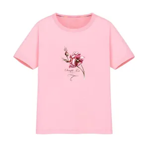 Vibrant rose flower heat transfer print for custom pink t-shirt design DIY decoration