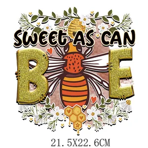 Sweet As Can Bee Wärmeübertragungs-Aufkleber für DIY Kleidung und Taschen-Deko