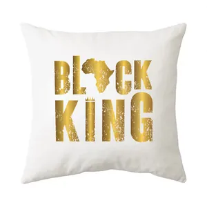 Détail de l'écusson thermocollant doré Black King pour vêtements personnalisés